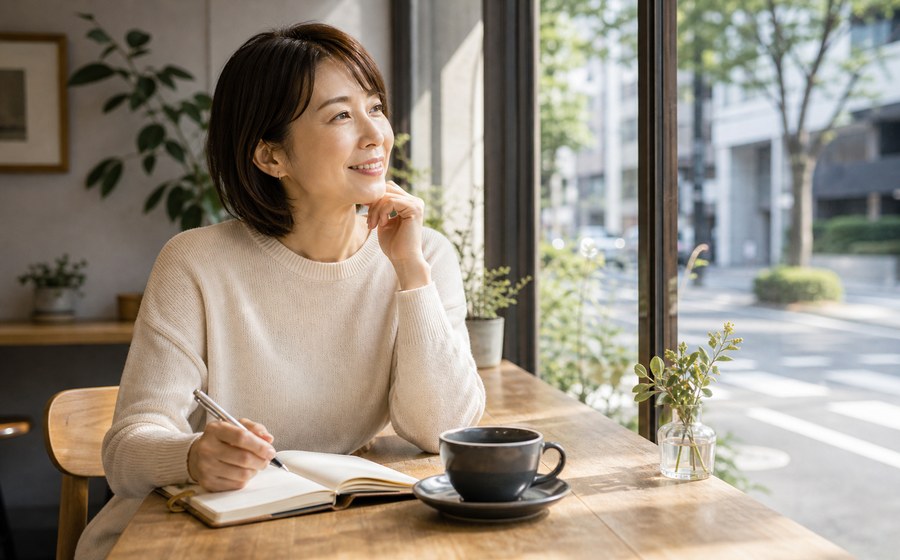 自分の物理的な逃げ場で落ち着いて過ごす女性