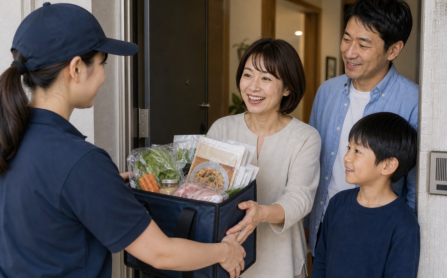 食事準備の負担を減らすためにキッチンの段取りを整える場面