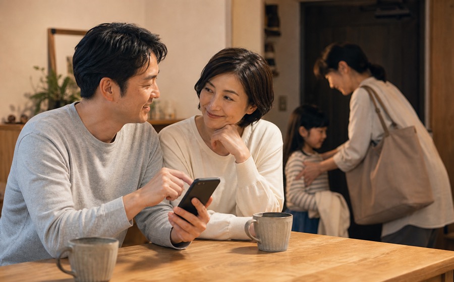 信頼できる人に子どもを預けて夫婦の時間を作る家族