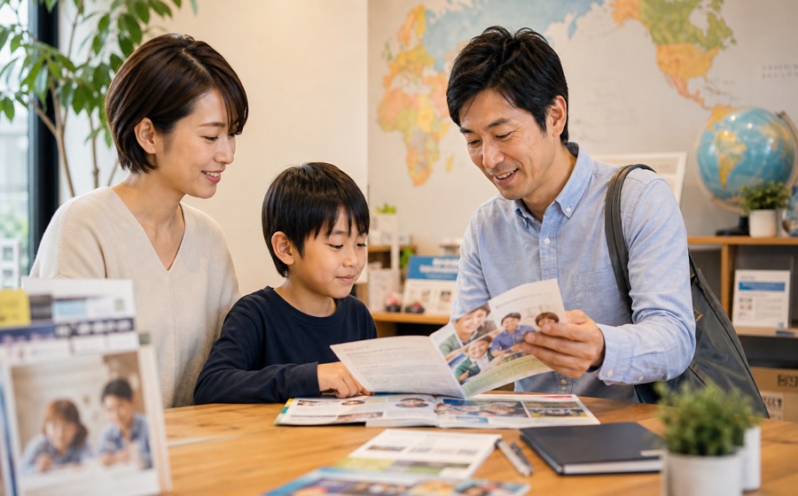 教育費の積立を相談し、子どもの将来資金を整理する親