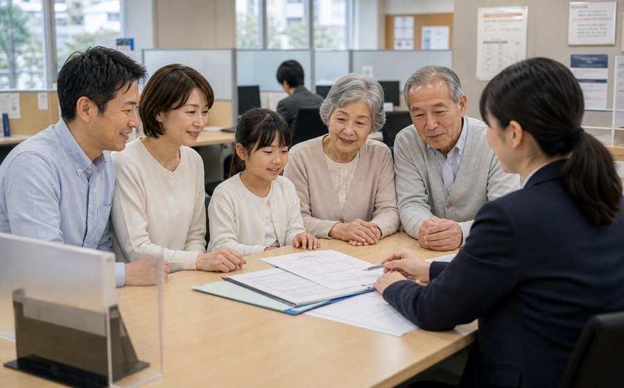 相続や将来資金を家族で相談し、長期の不安を整理する場面