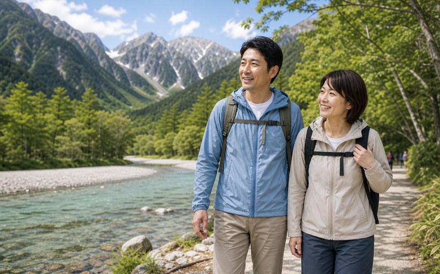 自然の中で過ごす小旅行を選び、日常から離れる時間を作る場面