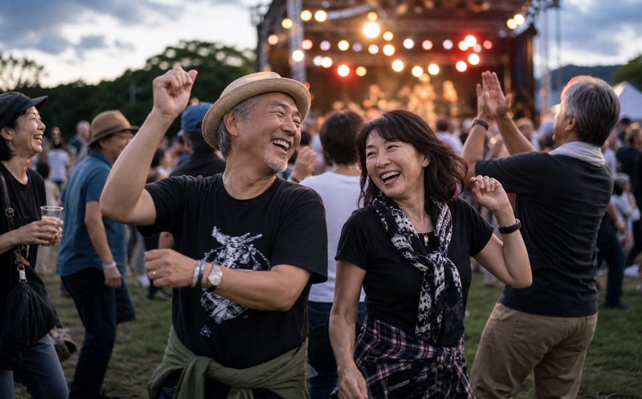 ロックンロールフェスタを楽しむ50代 60代のいきがいシーン